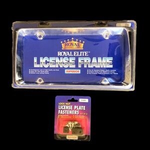 New Royal Elite Auto License Frame with Fasteners